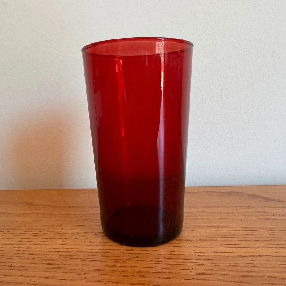 Vintage Anchor‎ Hocking Royal Ruby Red Glass Tumbler Drinking Juice Glass